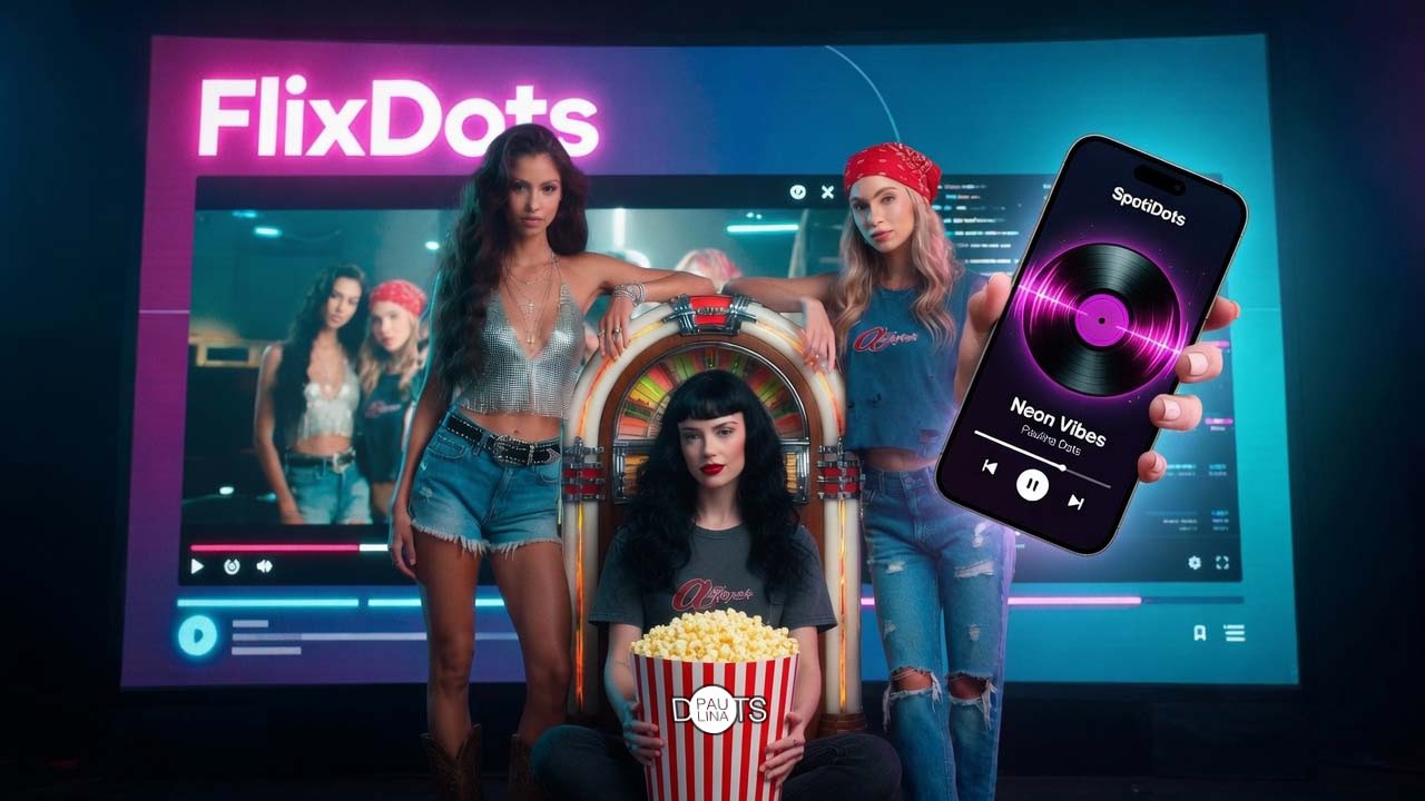 Paulina Dots en SpotiDots y FlixDots, reproductor musical y plataforma de cine IA