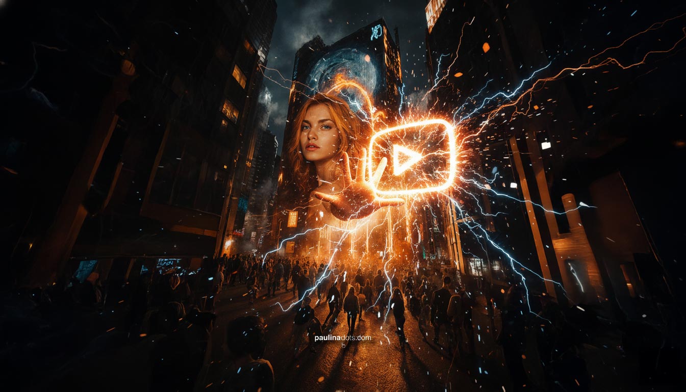 Ilustración Sci-Fi conceptual del apagón cuántico provocado por PAUDOTS ENERGY