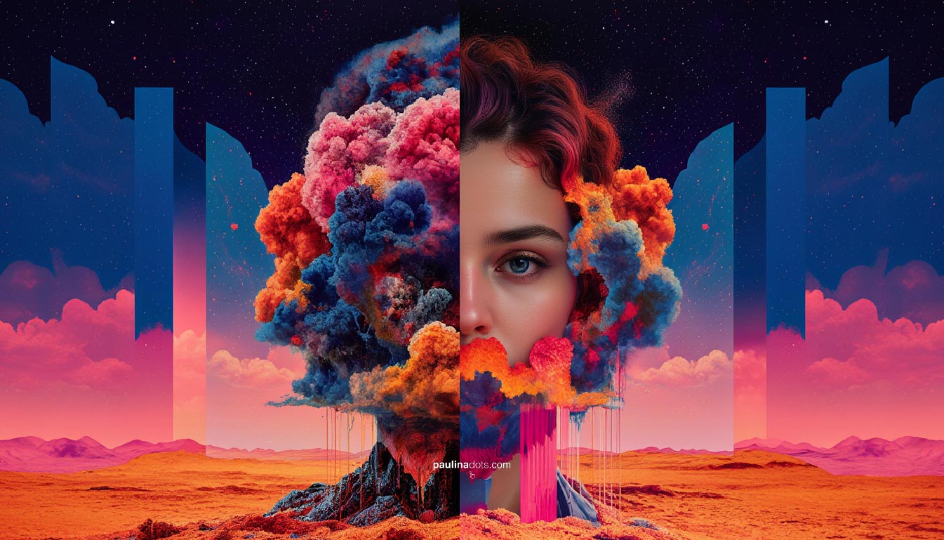 Paulina Dots — retrato editorial fondo oscuro con luz lateral