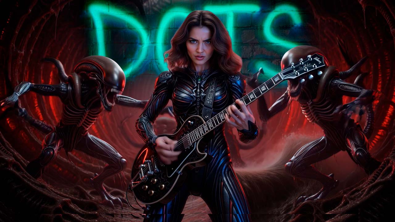 Let's Go To The Moon Alien Version — viaje lunar futurista con aliens y estética glitch